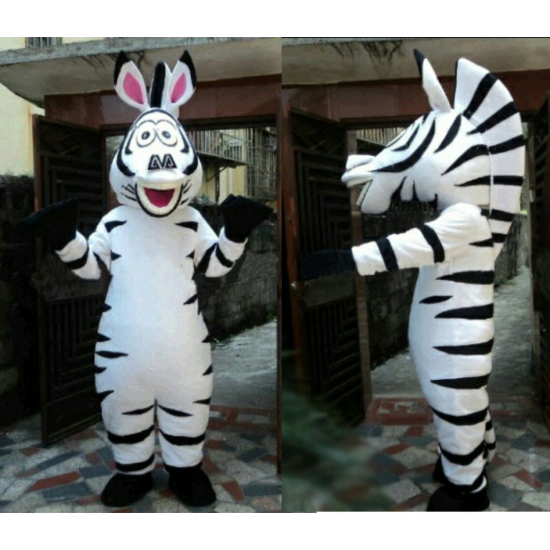 Madagascar 3 Marty Zebra Mascot Costume Cosplay Party Fancy Dress Adults 