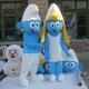 Mascot Costume Blue small woman and man
