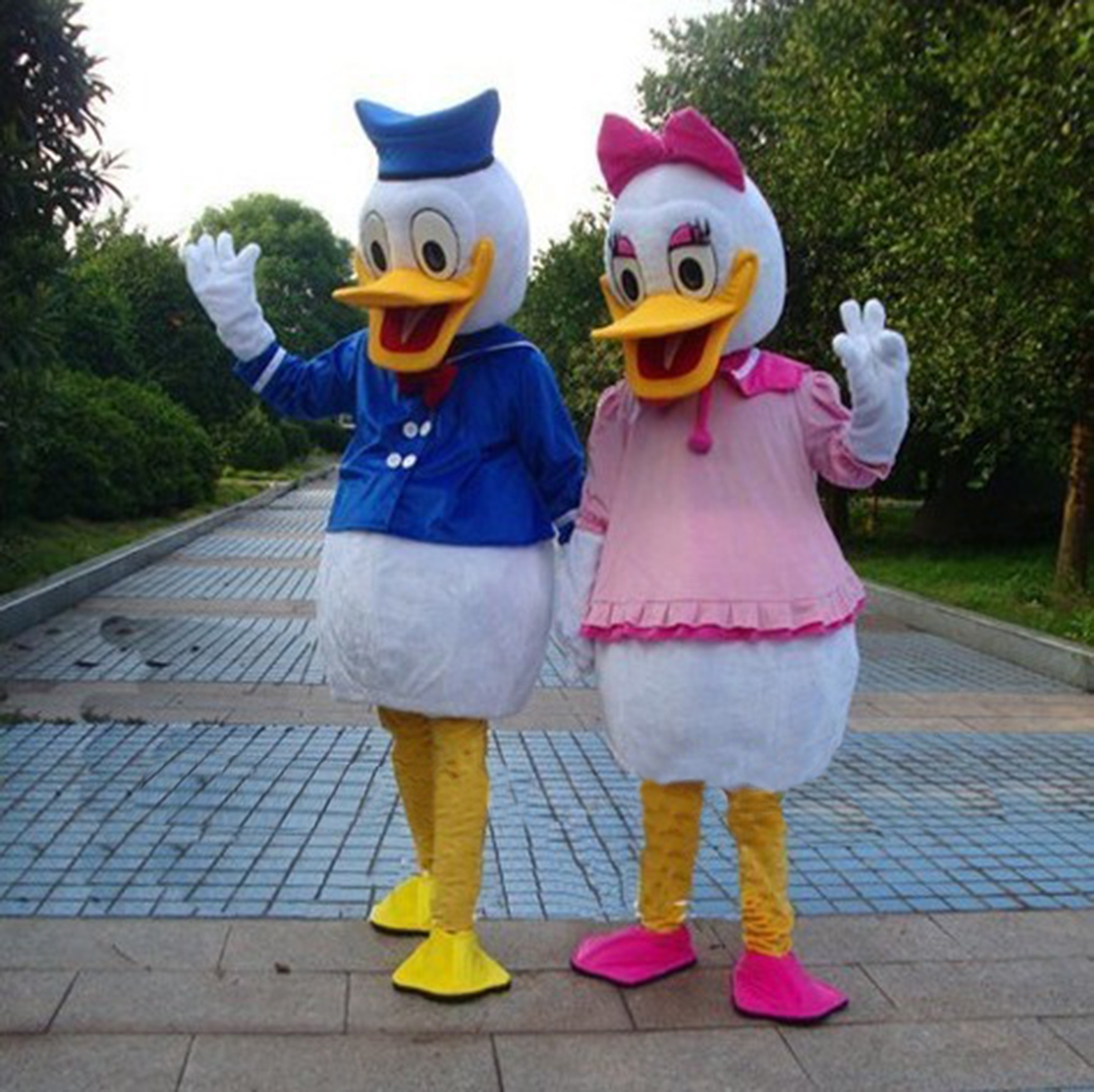 2019 Donald Duck & Daisy Mascot Costume Cartoon Unisex Party Fancy Dress Cosplay 